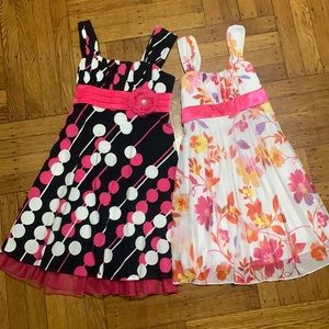 2 girls summer dresses- size 7 & 8